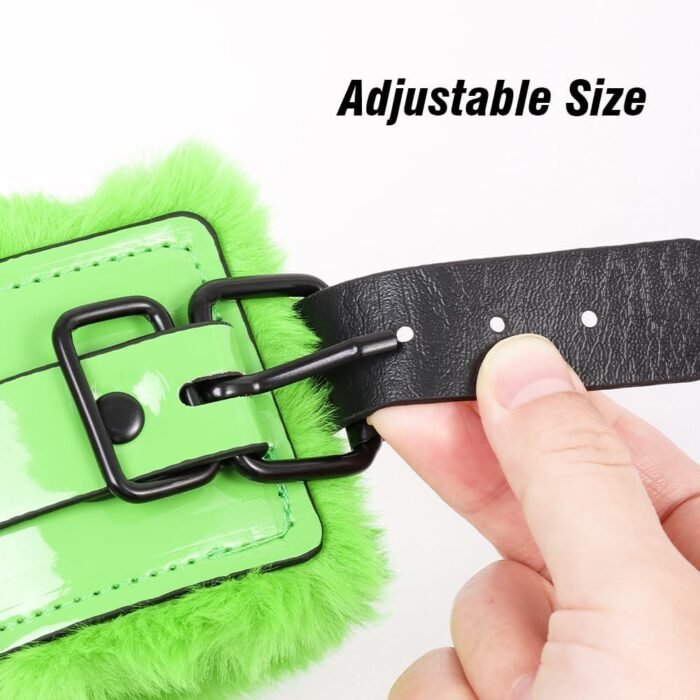 SM Sex Bondage Kit for Couples Leather 5 PCS Restraints Set with Handcuffs, Feather Tickler, Blindfold, Spanking Paddle and Horse Whip Adult Men Women Toy - Image 6