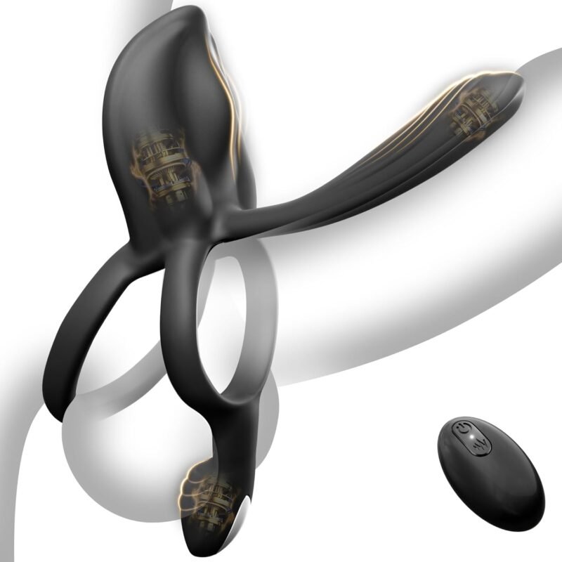 Vibrating Cock Ring Couple Sex Toys, 4 in 1 Vibrator Adult Sex Toys for Men Women, Male Sex Toy Penis Sleeve with 10 Vibrations, G spot, Clitoral Stimulator for Women