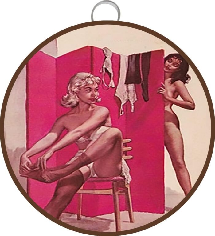 Vintage Erotic Pulp tin Sign - Love Like A Shadow,Vintage Style Tin Sign Wall Sign Wall Decor Gift for Mom, Dad,Metal Sign Tin,Wall Art,Round Metal Tin Sign 6 X 6 Inch