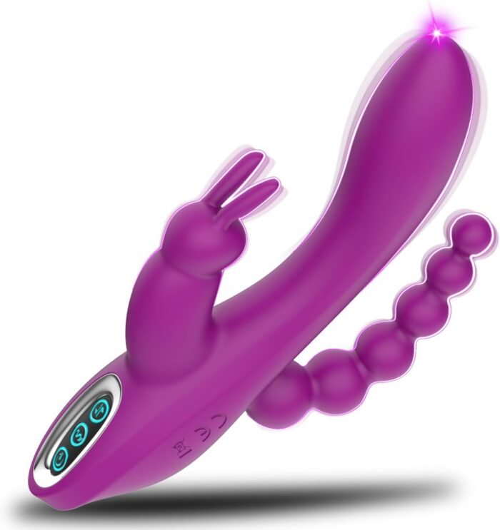 3 in 1 G-Spot Rabbit Anal Dildo Vibrator Adult Sex Toys with 7 Vibrating Modes for Women - Adorime Silicone Waterproof Rechargeable Clitoris Vagina Stimulator Massager Sex Things for Solo or Couples