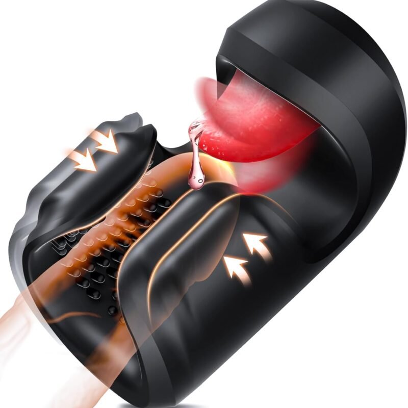 Male Sex Toys for Men - baiwatt Male Masturbator Penis Training Vibrator, 10 Clamping & Vibrating & Tongue-Licking Adult Sex Toys, Intense Stroker Trainer for Increase Endurance & Ultimate Pleasure