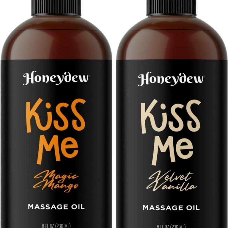 Sweet and Sensual Massage Oils for Couples - Mango and Vanilla Romantic Full Body Massage Oils with Sweet Almond Oil for Easy Gliding Special Moments - Therapeutic Grade Scented Body Oils