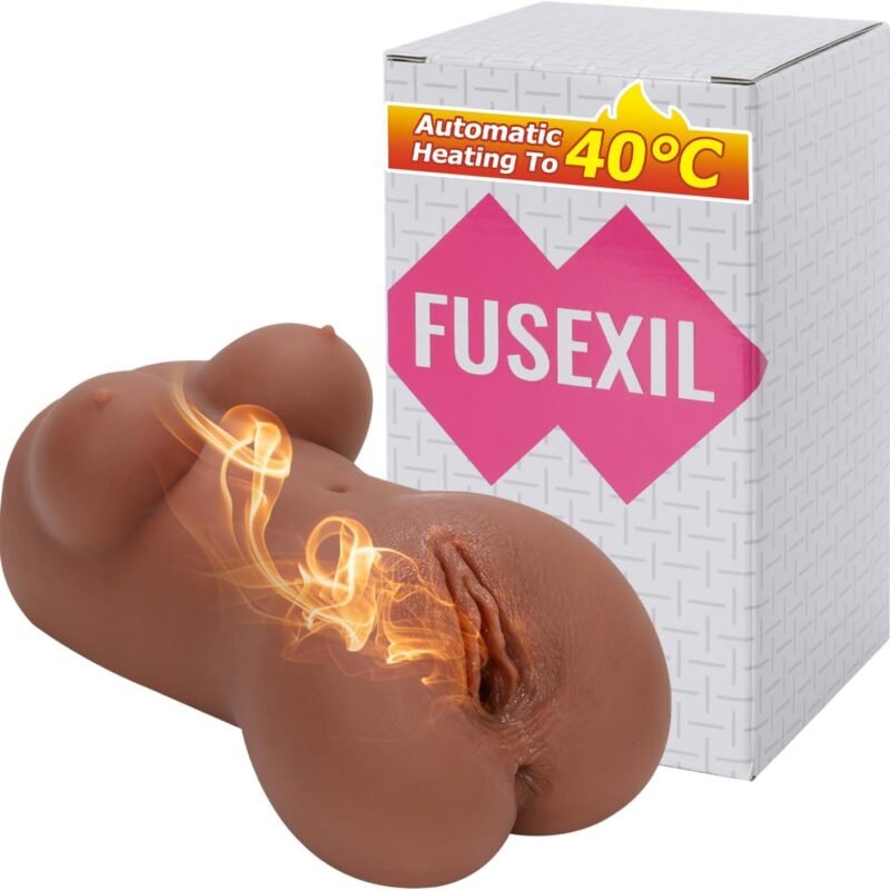 Automatic Male Masturbator Heating Sex Doll Torso 7 Vibration Modes Realistic Life Size Pocket Pussy Ass Stroker Sex Toy Miss Warm Brown