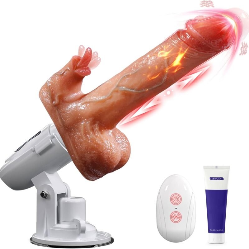 Sex Machine Thrusting Dildo - Vibrator Dildo Machine with 8 Thrusting & Vibrating & Licking Modes Dildos Sex Toys for Women Realistic Dildo for Clitoral Stimulation Anal Big Dildo Adult Toys