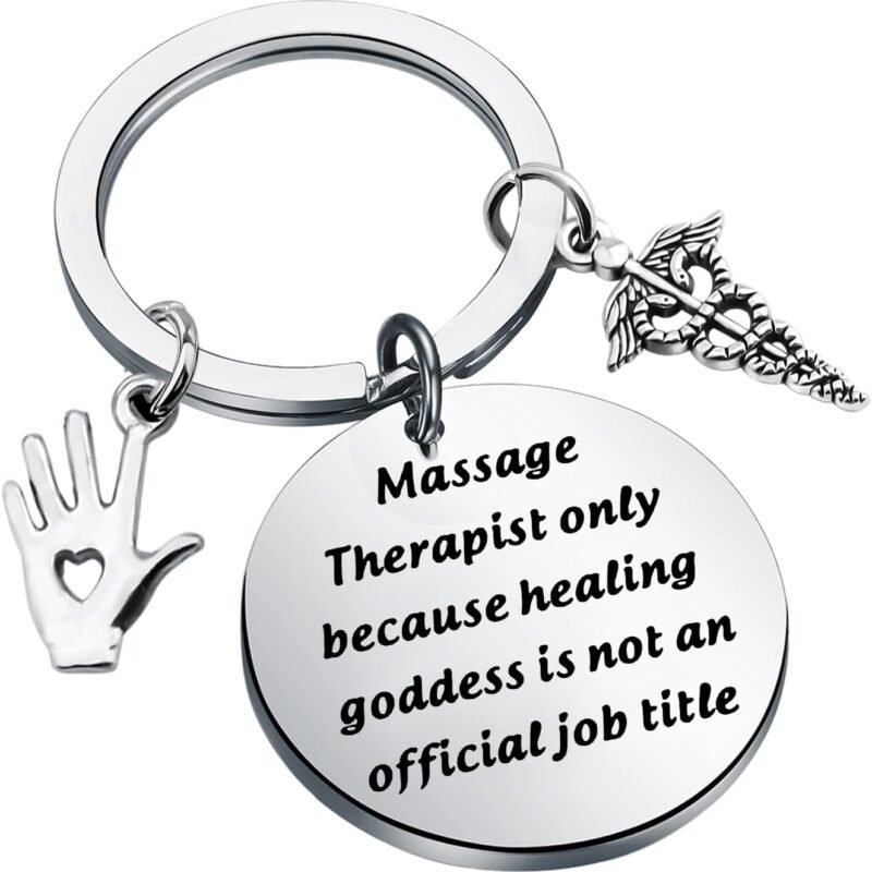 bobauna Massage Therapist Keychain Healing Hand Jewelry Massage Therapist Appreciation Gift For Therapy School Student