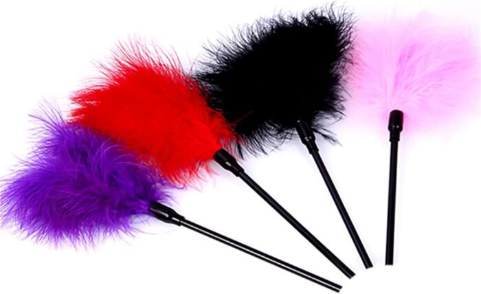 SM PU Leather Spanking Paddle Slap Clap Flap Whip On Butt with Flirt Tickle Feather Sex Adult Game Toy for Women Man Couple Red One Size - Image 4