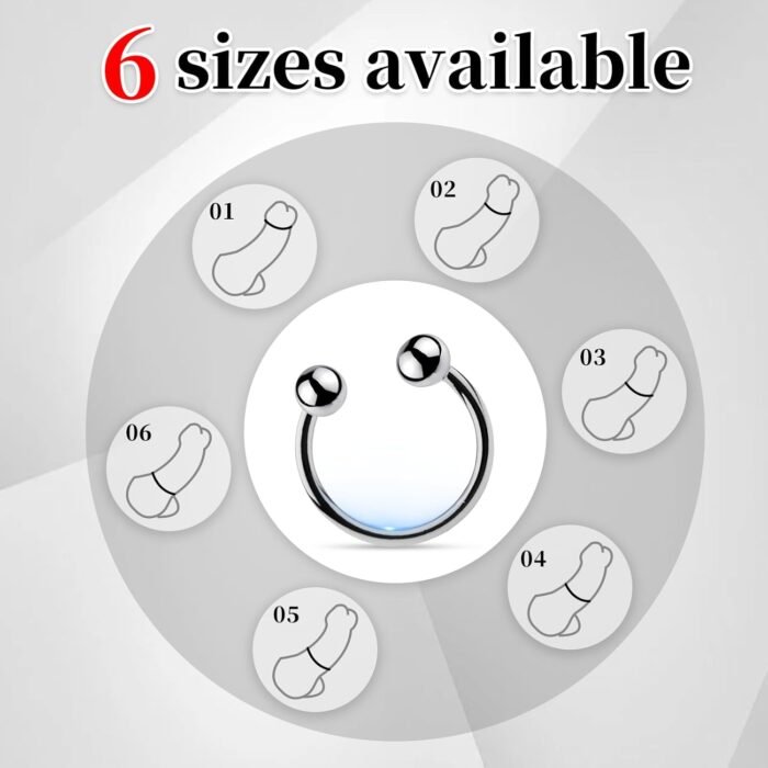 Metal Cock Ring Penis Rings 6 Piece Set Stainless SteelChastity Tightrope Locking Sperm Enhance Men’s Long-Lasting Couples or Male Sex Toys - Image 7