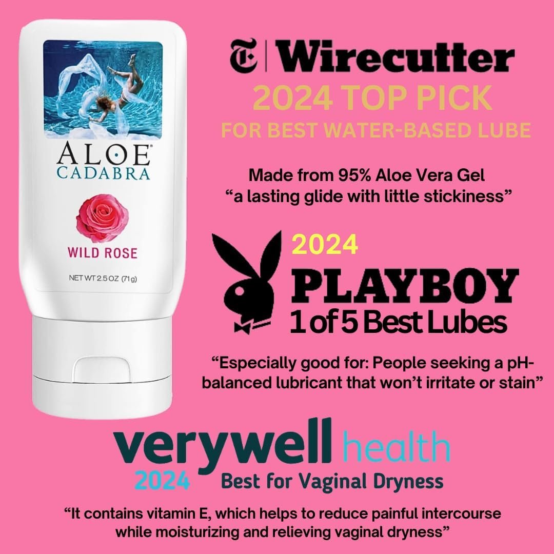Aloe Cadabra Flavored Personal Lubricant and Vaginal Moisturizer, Organic Edible Aloe Lube for Men, Women and Couples, Non-Staining, pH Balanced, Toy Compatible (Wild Rose, 2.5 Ounces, 1 Pack) - Image 3