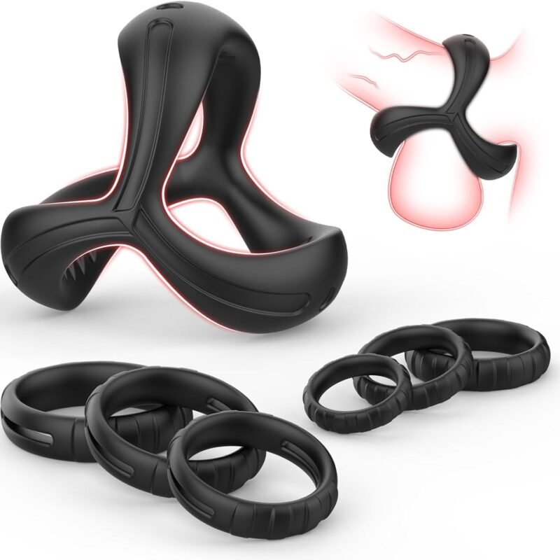7 PCS Silicone Penis Ring Set Sex Toys for Men, 7 Different Sizes for Erection Enhancing Long Lasting Stronger, Adult Sex Toys for Men’s or Couple Pleasure