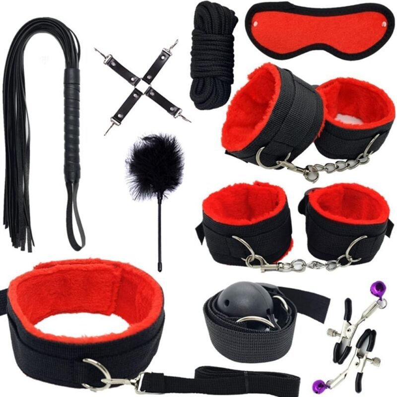 BDSM Bondage Restraints Kit for Adult Couples King Bed Sex Handcuff Thigh Sex Things for Couples Kinky Play Toys Hand Leg Cuffs Strap Set Ankle Wrist Restraints for Couple Under Queen Bed Sweatshirt
