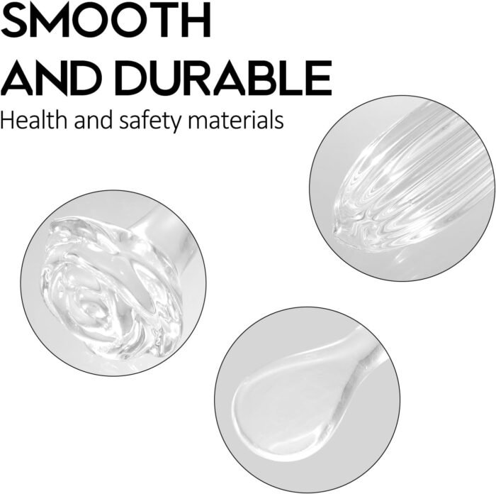 Crystal Glass Dildo Anal Plug,2Pcs Big Butt Plug Anus Training Kit Rose Round Base G-Spot Stimulator Sex Glass Anal Masturbation Plug Prostate Massage Adult Sex Toys for Men Women Gay and Couples - Image 2