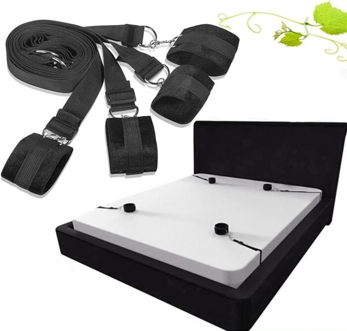 Wrist and Ankle Bed Restraints for Queen Size Bed Straps for Adult Play King Bed Bondaged Kit for Couples Sex Ties Hand Cuffs BDSM Set Furniture Bondage Restraints Sex Set for Bed Bedroom Sweater - Image 6