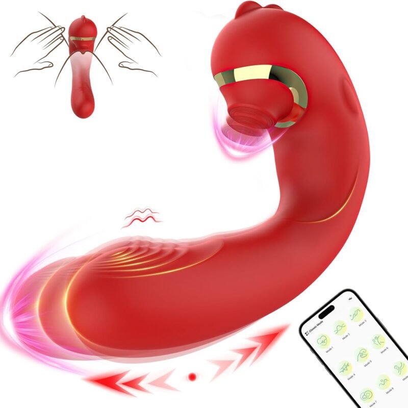 Vibrator Dildo Thrusting Sex Toys - 3 in 1 App Control G spot Adult Toys Clitoral Stimulator with 9 Thrusting & 9 Flapping Modes Dildos Vibrators for Women,Adult Sex Toys & Games for Female Couples
