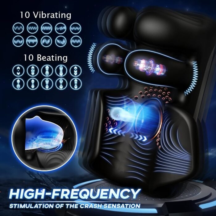 Male Masturbator Penis Training Male Vibrator with 10 Finger Massaging & Tapping & Vibrating Male Stroker Penis Trainer Glans Stimulator for Training & Prolong Endurance Adult Sex Toys & Game for Men - Image 3