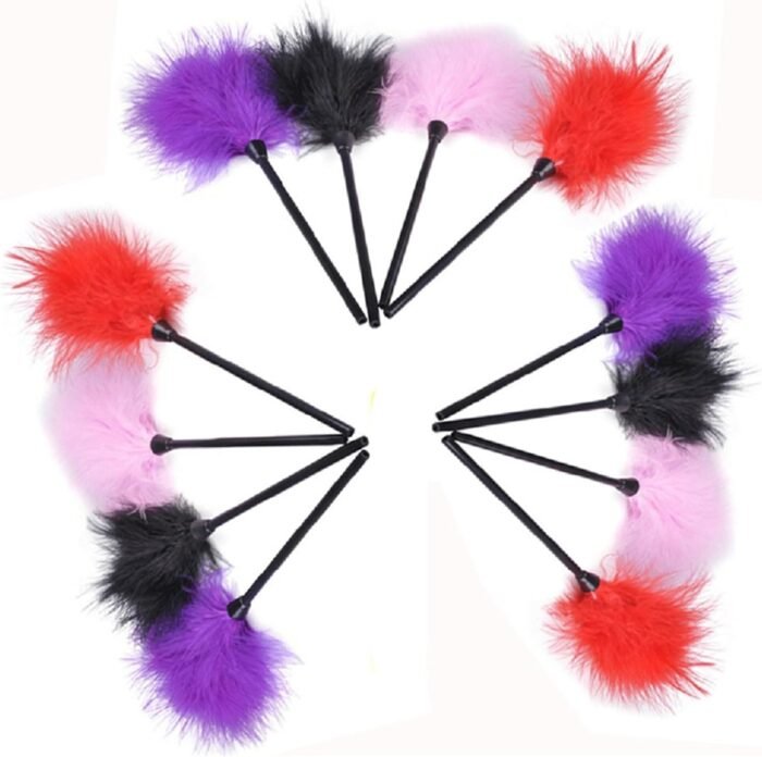 Sex Toy Sex Feather Tickler Teaser Feather Sex Tickler Spanking Toys Tickler Toy Adult Feathers for Sexual Play 4Pcs - Image 2