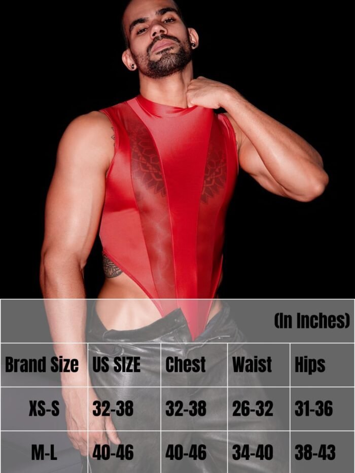 Mens Sexy Lingerie, Hook Crotch Thong High Cut Bodysuit Top Rave Outfit, Glossy Mock Neck Sheer Singlet Muscle Suit - Image 7