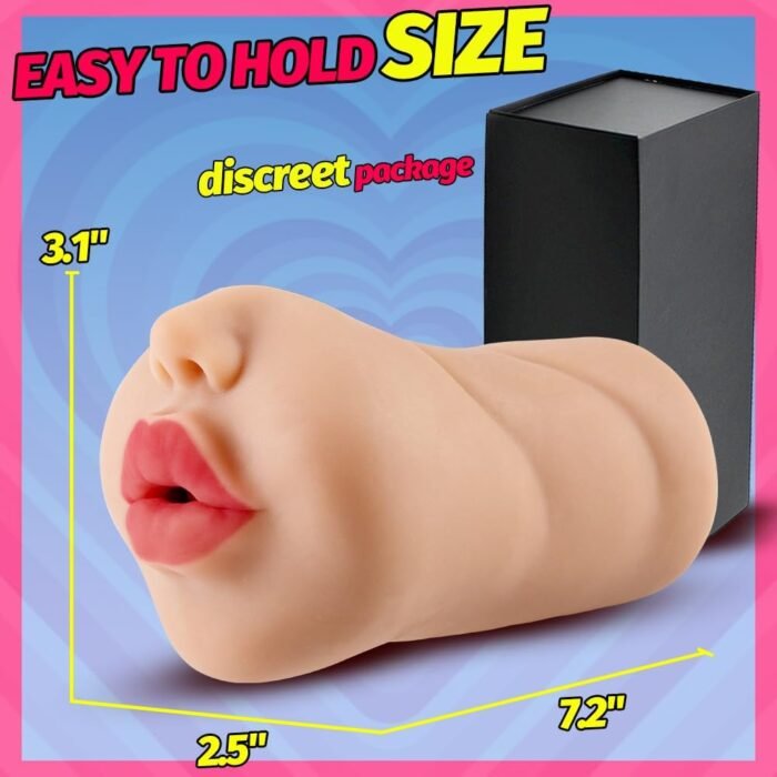 oyiyeyiyo Realistic Mouth Male Masturbator, Deep Throat Pocket Pussy Blow Job Stroker with Teeth and Tongue, Male Sex Toys for Men Masturbation, Sex Doll Adult Toy for Oral Sex (Light Brown) - Image 5