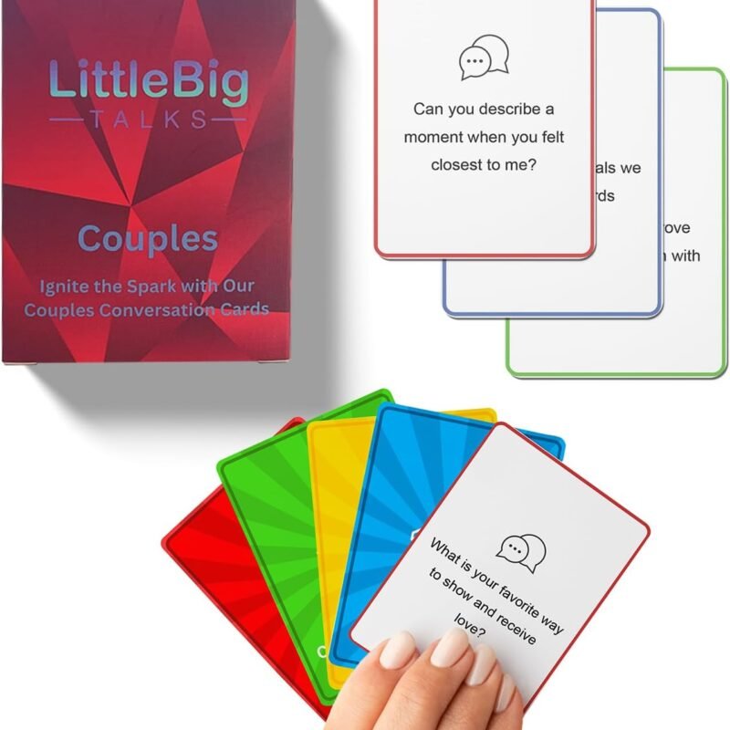 Couples Conversation Cards – 100 Fun & Deep Questions for Date Nights, Relationship Building, and Romantic Games | Ideal Gift for Couples, Anniversaries, and Valentine's Day