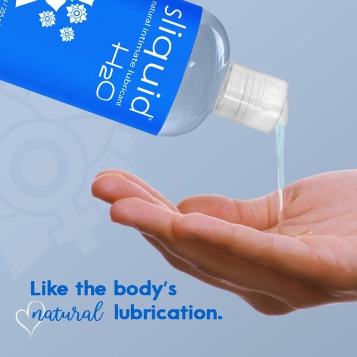 Sliquid H2O Water-Based Lube - Clear, Long-Lasting Gel, Natural Lube for Women/Men/Couples, Unscented, 8.5 Fl Oz (2 Pack) - Image 7