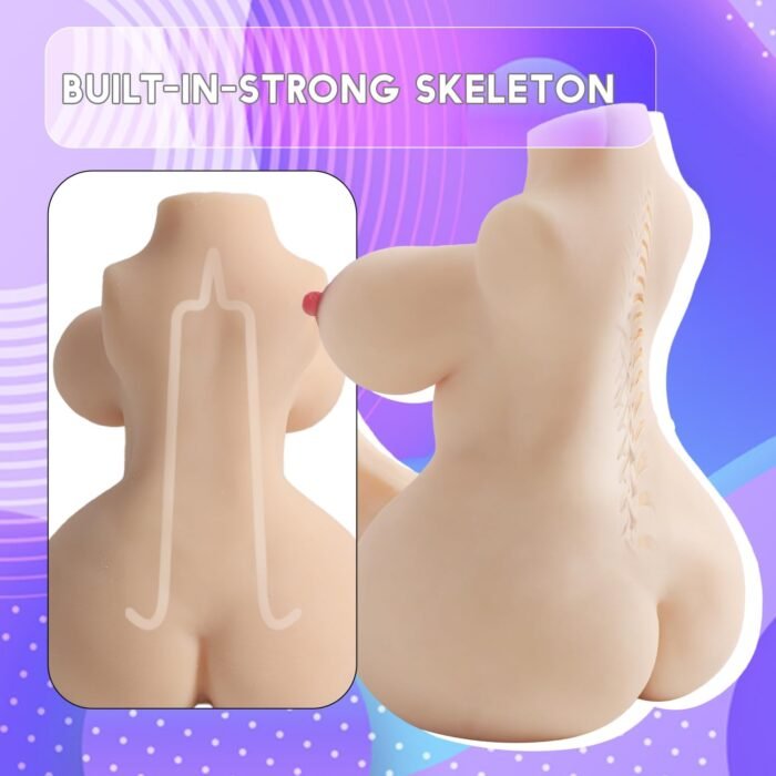 4.3 LB Shemale Torso Sex Doll 5.5 in Soft Flexible 360° Revolve Dildo and Big Soft Boobs and Real Puss Trans Sex Doll Female Sex Doll Gay Sex Toys Anal Sex Dolls and Portability TPE Sex Doll - Image 2