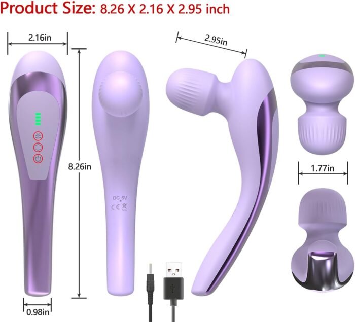 Personal Vibrating Handheld Massager-Cordless Rechargeable Electric Mini Hand Held Portable Seven Massage Wand for Full Body - Image 2