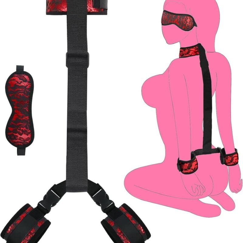 Wrist and Ankle Cuffs for Adult Play Sex Tied Up Handcuffs Tools for Women Sweatshirt Sex Furniture Hand Cuff Sex Restraints Bondage Kit Toys for Women Sex Tie Downs Under Mattress for King Bed FRC7