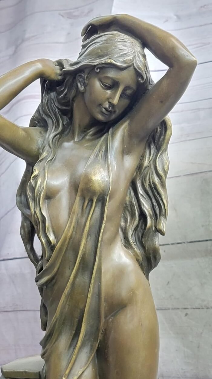 Tempting Female Figure in Bronze - Aldo Vitaleh Erotic Sculpture, Lost Wax Method Figurine Sale Gift Decor by Think Bronze - Image 6