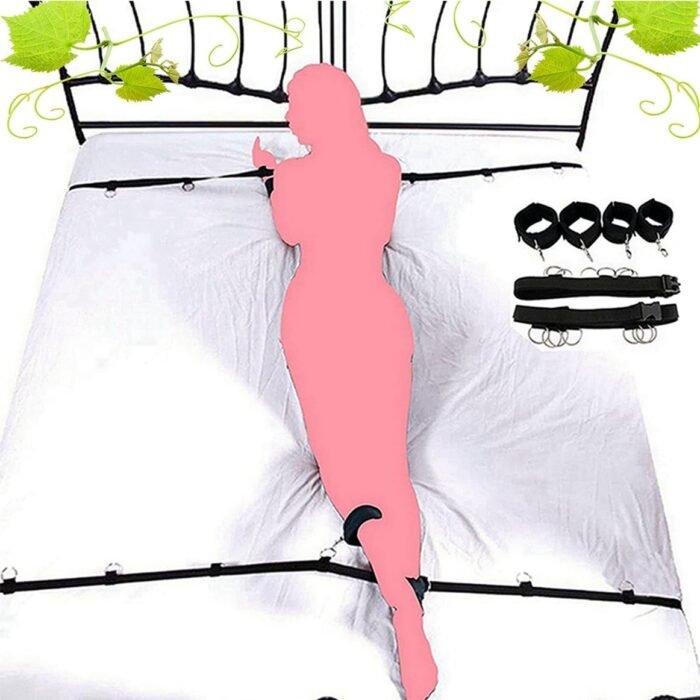 Wrist and Ankle Bed Restraints for Queen Size Bed Straps for Adult Play King Bed Bondaged Kit for Couples Sex Ties Hand Cuffs BDSM Set Furniture Bondage Restraints Sex Set for Bed Bedroom Hoodies - Image 5