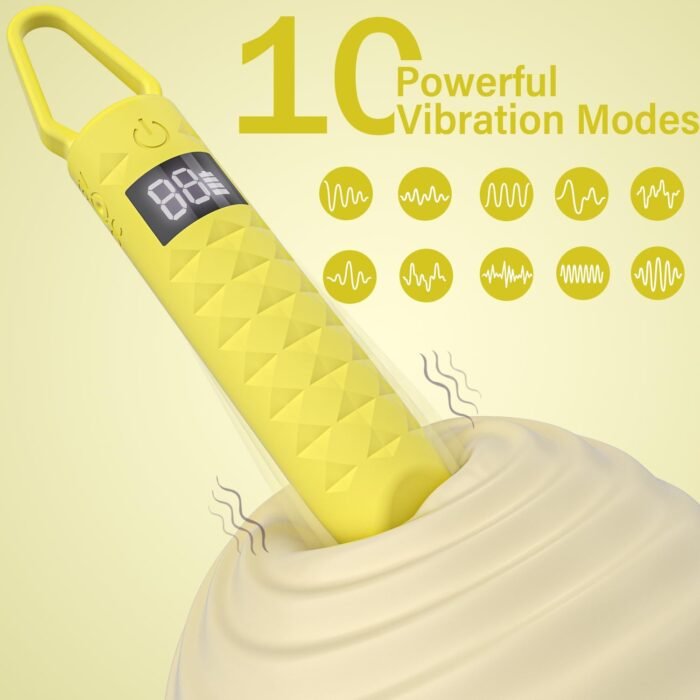 Women Bullet Vibrator Sex Toy - Visualization Screen Vibrator Made of Body-Safe Silicone, 10 Modes Mini Portable Waterproof Vaginal Massager for Women Precision G Spot Clitoral Nipple Anal Stimulation - Image 2