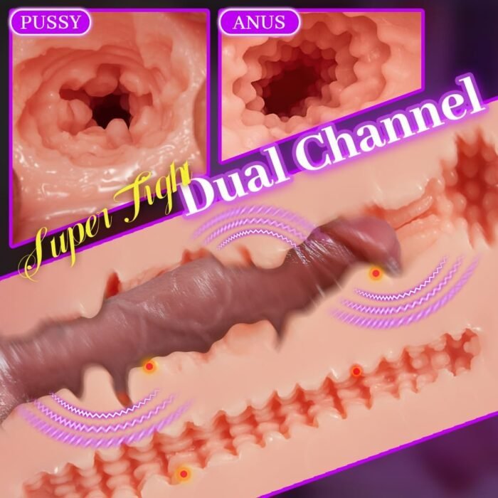 12LB Vibrating Realistic Male Masturbator with 10 Vibrations & 2 Motors, Pussy Ass Masturbator with Elastic Plump Buttocks for Man Orgasm, Goyha Pussy Stroker Sex Toys for Men Masturbation (Vibrating) - Image 6