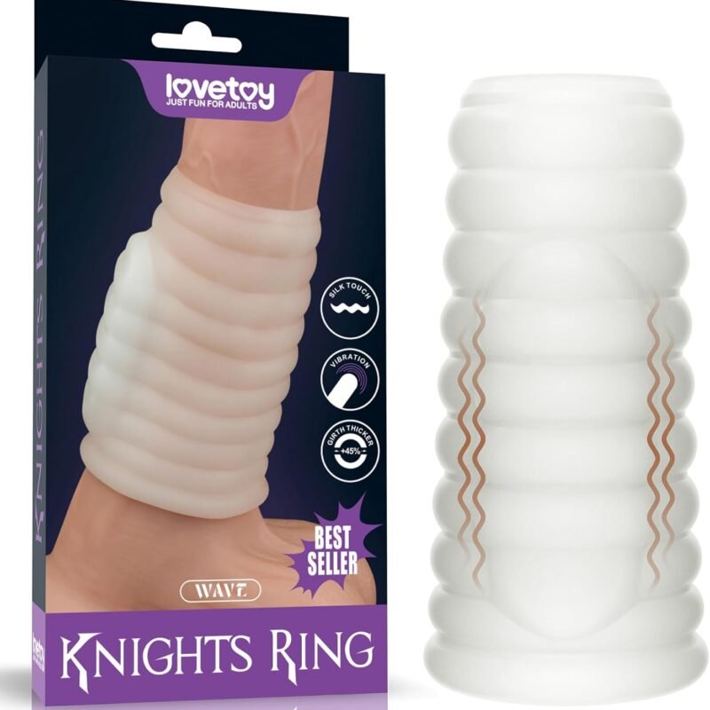 Penis Sleeve, lovetoy Vibrating Cock Ring Vibrator Penis Extender, Penis +45% Girth Extension Penis Pump Sleeve Stretcher Cock Penis Enlarger Cockring Enlargement Viberate Adult Sex Toys Couple Men