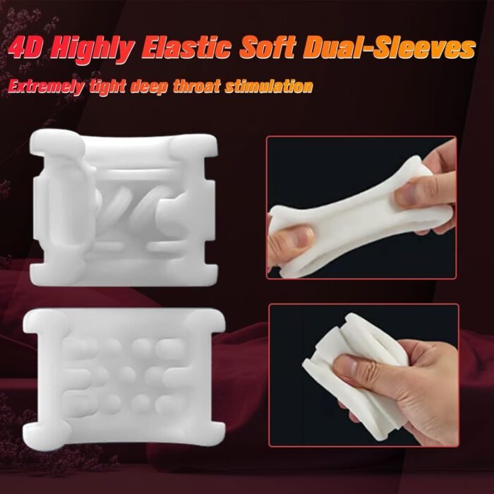 Male Masturbator Adult Sex Toys for Men - Dual-Sleeve Automatic Thrusting Rotating Vibrating Blowjob Sex Machine Oral Sex Toy Stroker Penis Vibrator, MHYNNR Mens Masturbators Cup Pocket Pussy for Men - Image 4