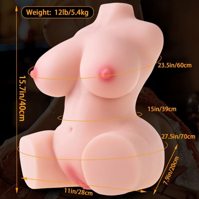 12lb Torso Sex Doll Male Masturbator with Boobs Anal Vagina Sex Stroker Realistic Big Butt Sex Dolls Torso Female Ass Masturbators Sex Toys Men Masturbation Adult Toys Men’s Sex Dolls Pocket Pussy - Image 6