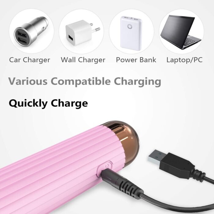 Mini Vibrator Cordless, Sex Toys with 160 Vibration Modes, G Spot Vibrators, Clit Vibrator, Personal Wand Massager, Dildo, Rechargeable Mute Massage, Female Clitoral Adult Toys(Stripe-Pink) - Image 4