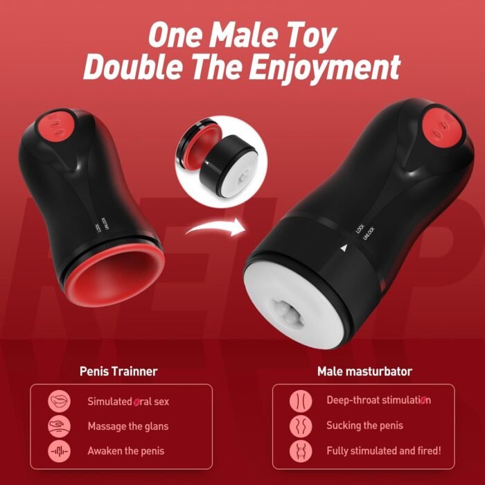 Tracy's Dog Male Masturbator Penis Pump - Male Sex Toys for Men with 3 Swirling 5 Tightening 10 Vibration Modes Sucking Penis Training Vibrator Glans Trainer Adult Toys Mens Sex Toys Enlargers - Image 4