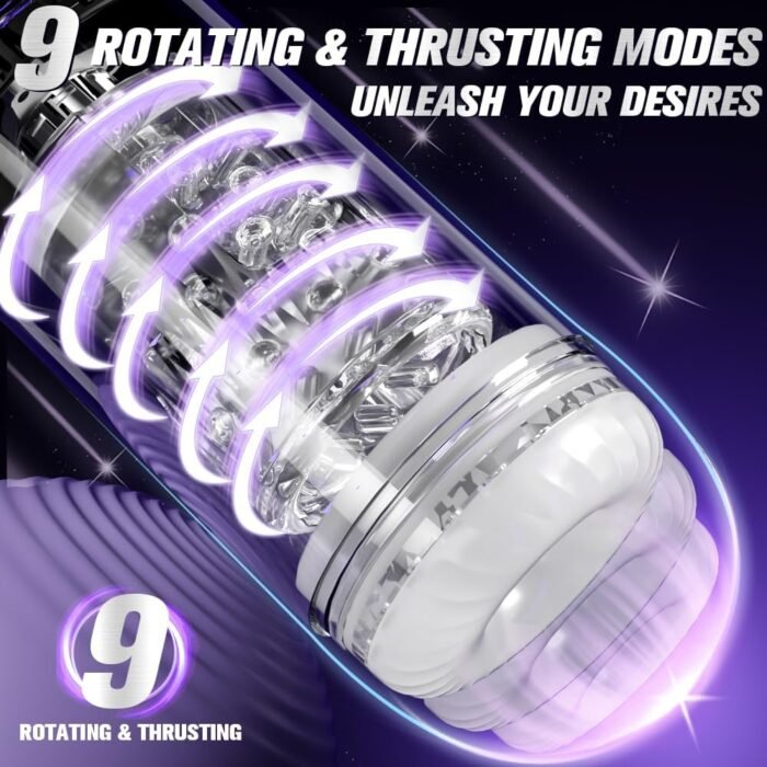 Automatic Sucking Male Masturbator Male Sex Toys - 3 in 1 with 9 Suction, Thrusting & Rotating Masturbator Blowjob Sex Toys for Men, 3D Realistic Textured Pocket Pussies Sex Toy Penis Pump Adult Toys - Image 2