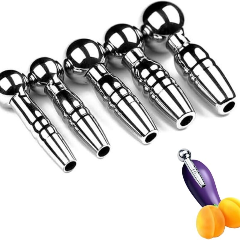 Urethral Dilators, 5 Pieces of Hollow Urethral Penis Plug Set Urethral Sounds Penis Plug Training Set Sex Toy for Men