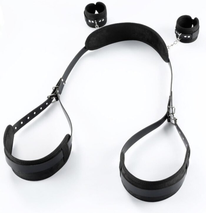 Bondage Restraint Toys - Wrist Thigh Restraints Leg Straps with Adjustable Back Handcuffs Ankle Cuffs Kits Adult SM Straps Sets for Women's Pleasure and Couple Foreplay Sweaters UW18-98
