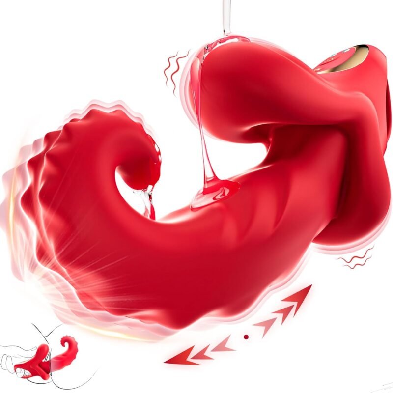 Tongue Toy for Women - Thrusting Vibrator Rose Sex Toy with 10 Vibrating & Thrusting & Licking G Spot Vibrator Sex Toys for Woman Adult Toys for Couples Thrusting Dildo for Female Adult Toy