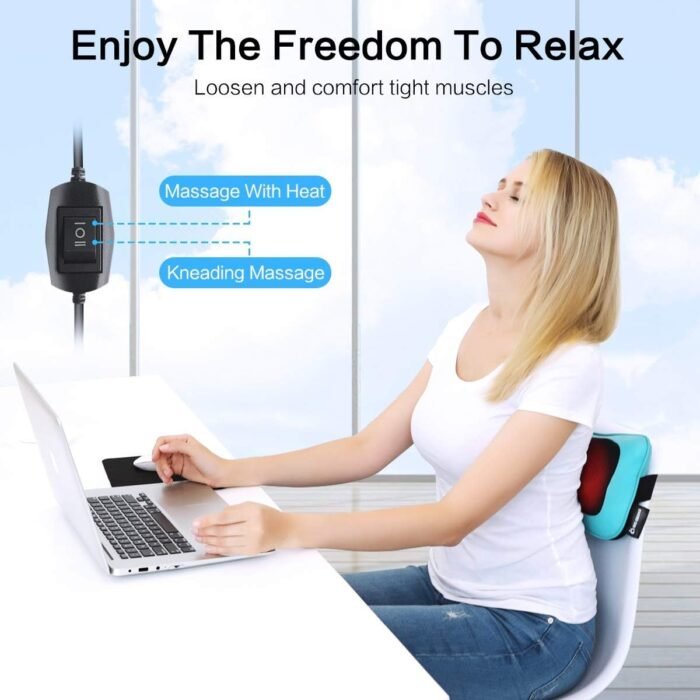 Mo Cuishle Electric Shiatsu Back Massager with Heat - Powerful 3D Kneading for Neck, Shoulder, Lower Back Pain Relief - Ergonomic Design for Home, Office, & Car - Gifts for Women, Men, Mom & Dad - Image 2