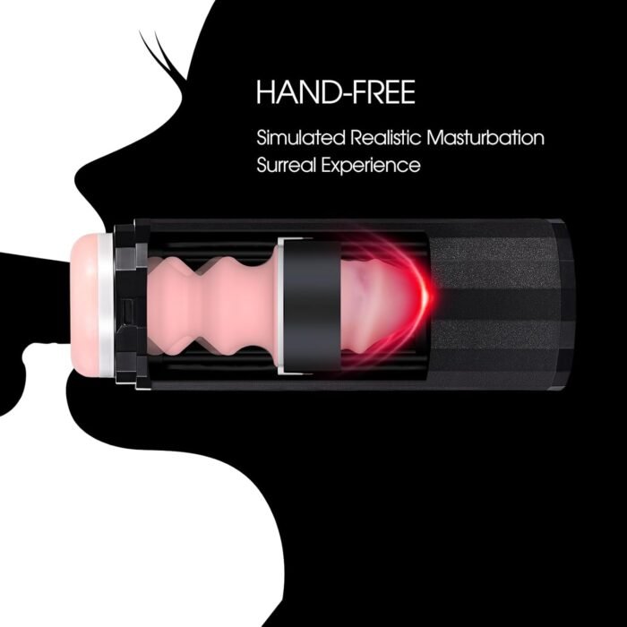 Automatic Male Masturbators Cup - Hands Free Visible Masturbator Cup Blowjob Machine with 10 Thrusting & 2 Realistic Sleeves & Wearable Strap Adult Sex Toys for Men Pleasure | 50db Quiet - Image 4