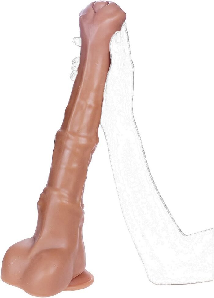 Horse Dildo,Realistic Super Long 15 inch Huge Thick Thrusting Dildos Anal Sex Toy with Suction Cup Adult Toy for Men Gay Anal Play Sex Pleasure(Brown) - Image 9