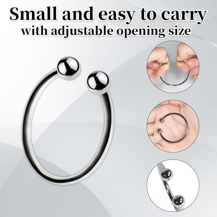Metal Cock Ring Penis Rings 6 Piece Set Stainless SteelChastity Tightrope Locking Sperm Enhance Men’s Long-Lasting Couples or Male Sex Toys - Image 2