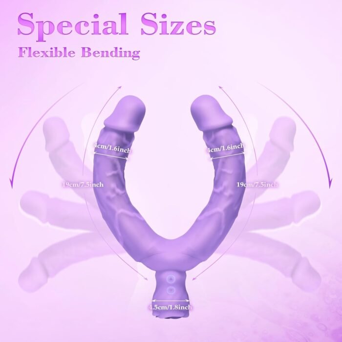 Double Dildo Lesbian Sex Toy, 15.75" Lesbian Toy Double Ended Sided Headed Dildo & Anal Dildos with 10 Vibrating Modes, Long Strapless & Strap on Dildos Rose Women Couple Gay Sex Toys - Image 4