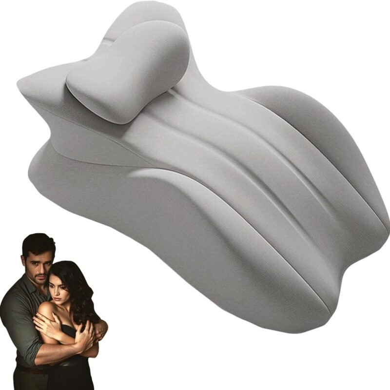Discreet Wedge Pillow for Couples - Memory Foam Seat, Sex Position Pillows for Adults Wedge, Deeper Position Support Pillow Men Women for Couples (Grey)
