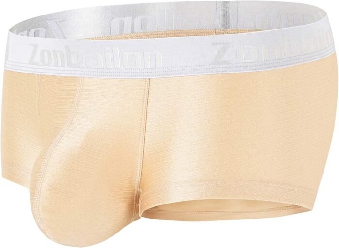 ZONBAILON Mens Sexy Bulge Enhancing Pouch Underwear Boxer Briefs Pack Short Leg Ball Pouch Tagless Silk Trunk