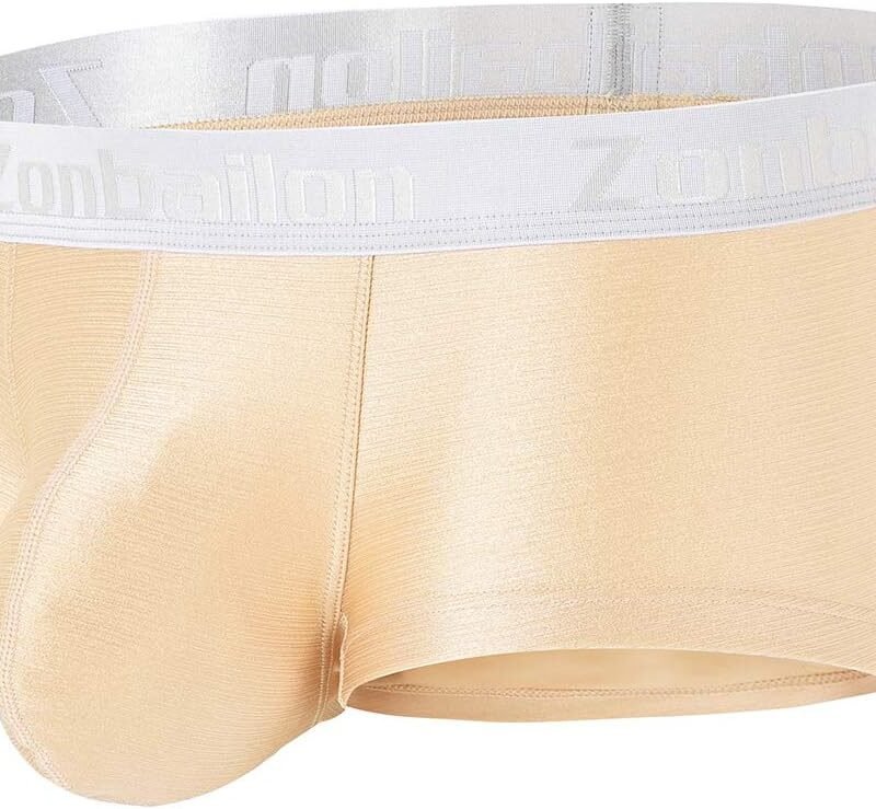 ZONBAILON Mens Sexy Bulge Enhancing Pouch Underwear Boxer Briefs Pack Short Leg Ball Pouch Tagless Silk Trunk