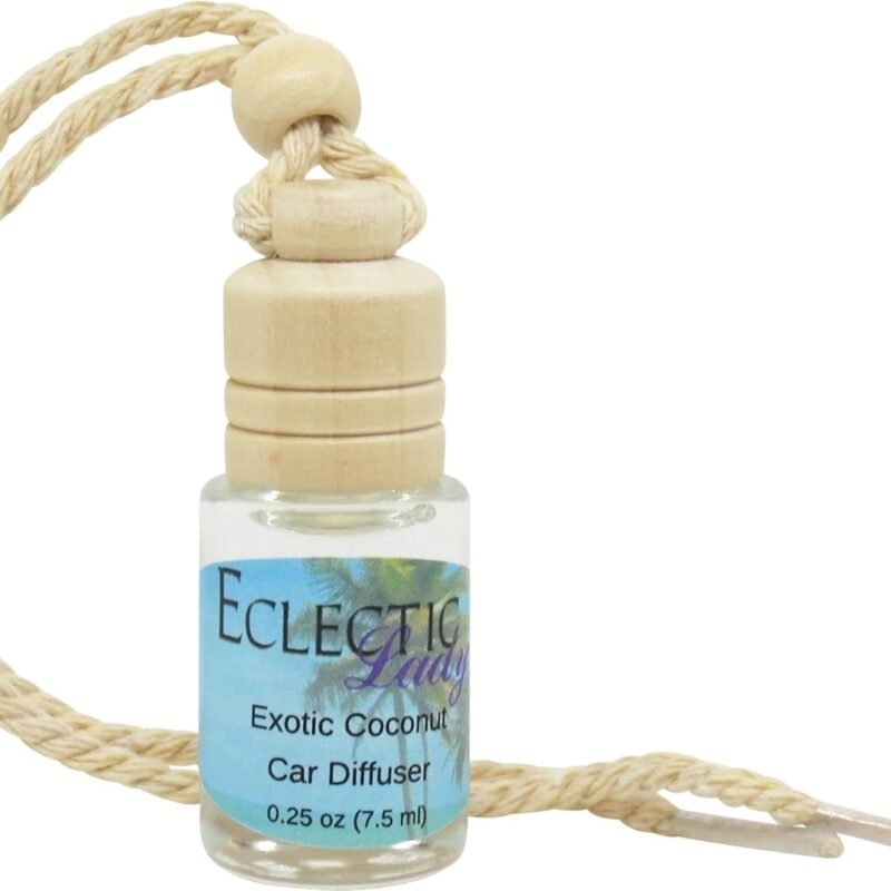 Exotic Coconut Scented Car Diffuser By Eclectic Lady, 7.5 ml, Air Freshener, Aromatherapy Diffuser, Premium Grade Fragrance Oil