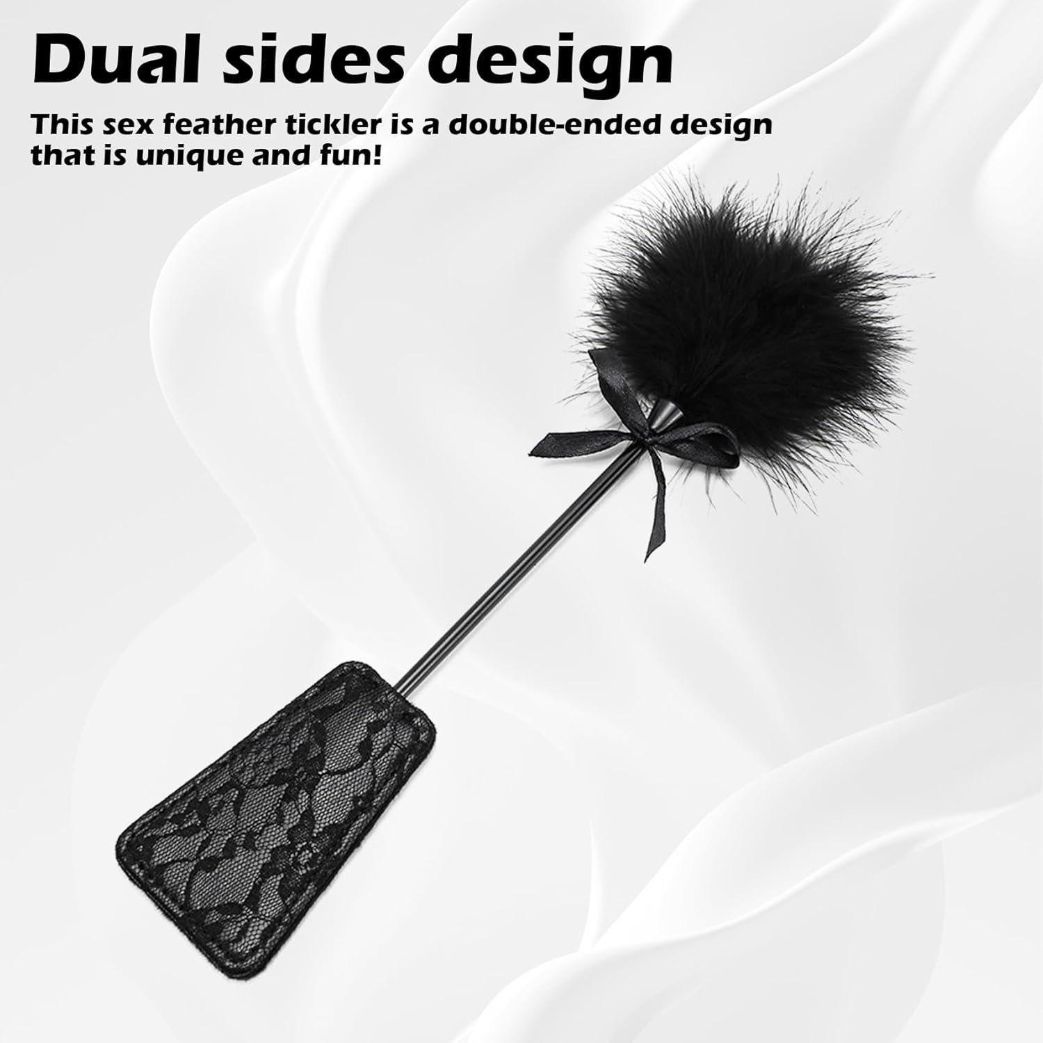 Dual Sides Feather Tickler Sex Feather Tickler Double Ended Spanking Paddles BDSM Tickler Fetish Tickling Sex Feather SM Paddle Teaser Adult Sex Toy Games for Women Men Couple Cosplay - Image 3