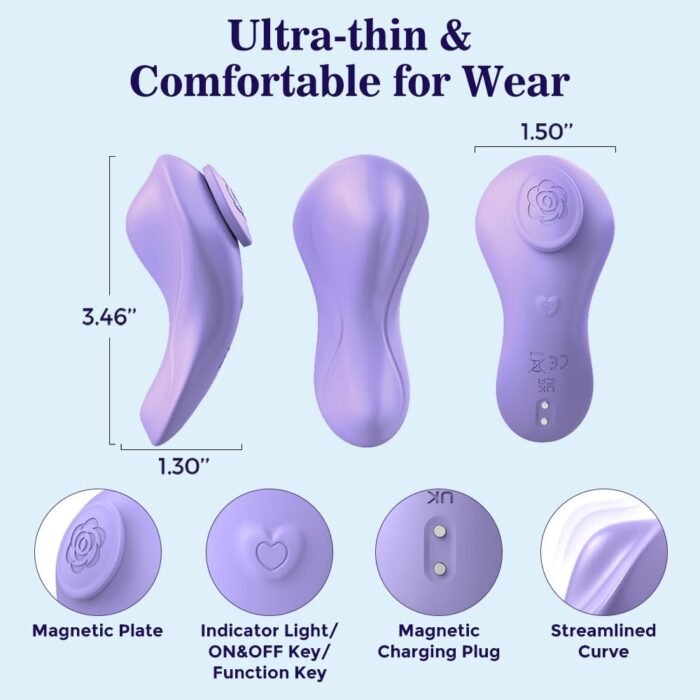 Remote Control Wearable Panty Vibrator - G Spot Butterfly Vibrator with Remote for Clit Stimulation, Dual Motors Mini Vibrator with Magnetic Clip 9 Vibrations, Women Adult Sex Toys for Female Couples - Image 4